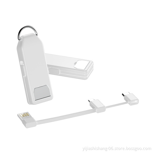 Mutil Use Phone Holder 3in1 USB Cable Charger Mount with Keychain Business Promotion Gift